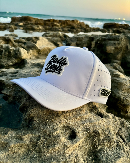 Balls Deep HI White Waterproof SnapBack