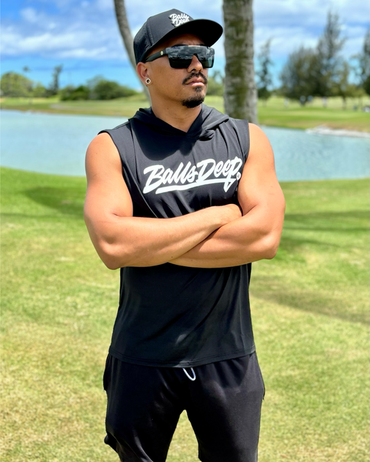 Balls Deep Black Dri-Fit Sleeveless Hoodie