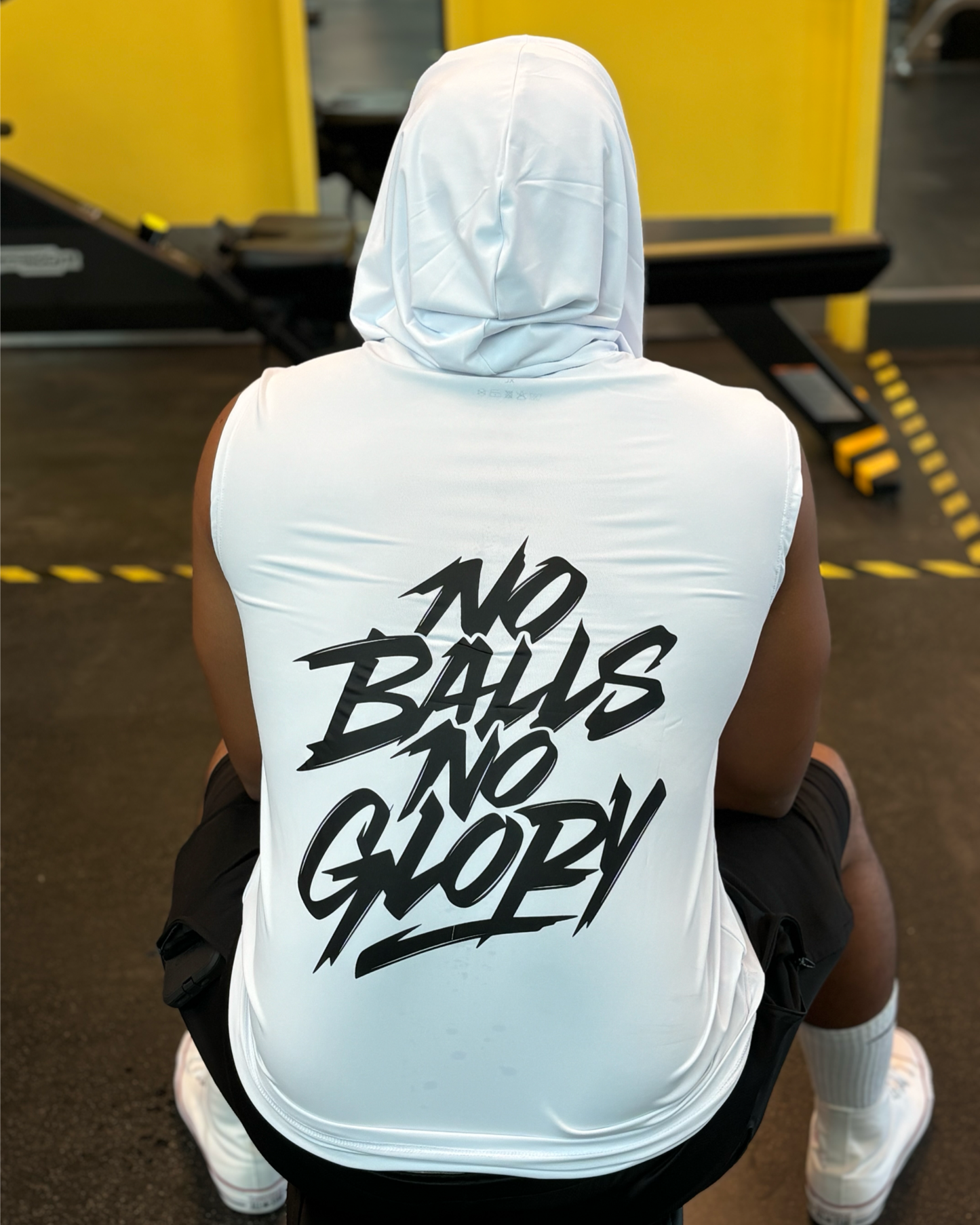 Balls Deep White Dri-Fit Sleeveless Hoodie